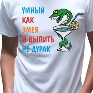 Футболка мужская "Умный змей"